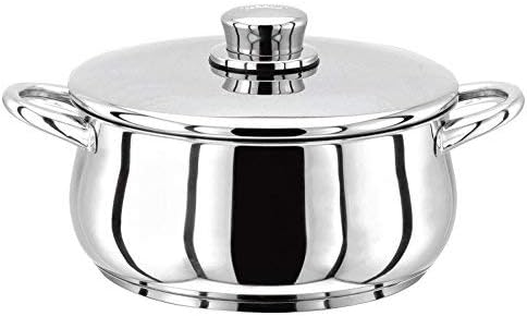 Stellar 1000 Stainless Steel Casserole Pan and Lid (24CM), Silver, 24 cm
