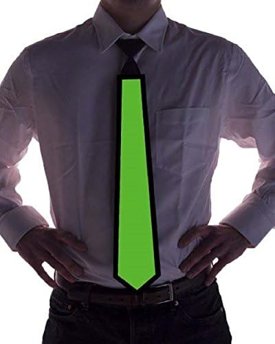 RaveStyle LED Neck Ties - Get Lit - Music Activated Illuminated Neck Tie for Clubbing, Rave, Birthday, EDM, Disco, Dubstep, Orbiting and Costume Parties (green)