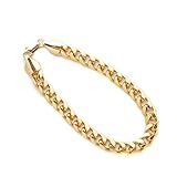 Lifetime Jewelry Cuban Link Bracelet for Men [ 9mm Miami Curb Chain ] with up 20X More 24k Real Gold Plating Than Other Wrist Charms - Free Lifetime Replacement Guarantee 8 9 and 10 inches