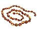 Amber Beata Baltic Amber Teething Necklace for Mom Certified Genuine Baltic Sea Honey Cognac Amber Olive Shape for Women