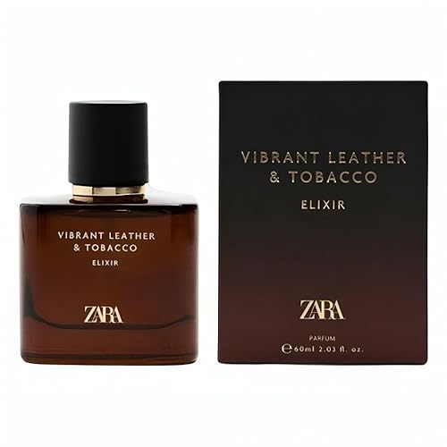 Zara Vibrant Leather Tobacco Cologne for Men Elixir Parfum 60