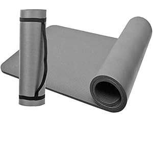 XYWY Super thick and wide 10 mm 185cm * 90cm * 1cm environmentally friendly NBR yoga mat non-slip sports mat with straps and mesh bag for home gym fitness exercise Pilates