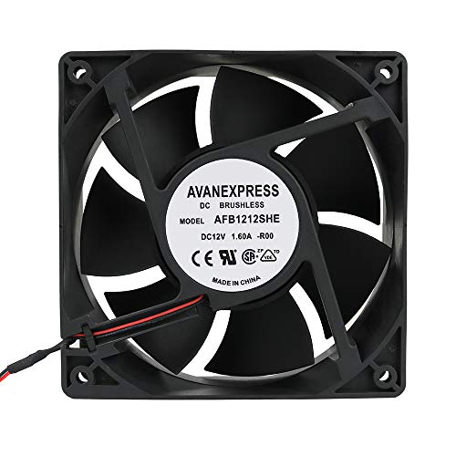 Twinkle Bay Generic 120x38mm Cooling Fan, Replacement for AFB1212SHE High CFM Cooling Fan, 120mm by 120mm by 38mm with 2Pin 2Wire Connector (12V DC)