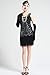 BABEYOND Women's Flapper Dresses 1920s V Neck Beaded Fringed Great Gatsby Dress Black