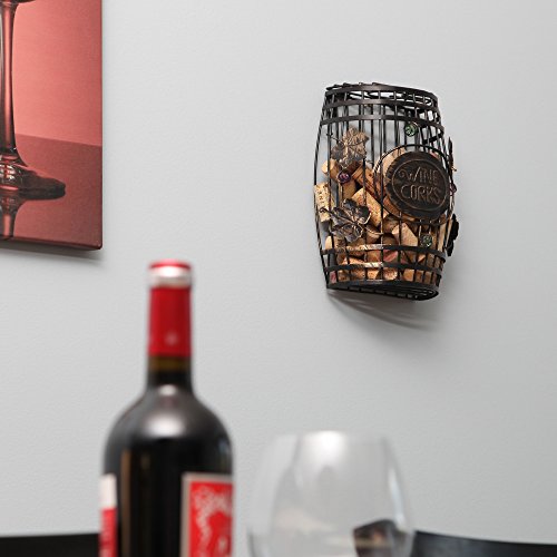 HomeX Wall Mounted Metal Wine Cork Holder, This Elegant Wine Barrel