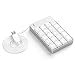 USB Numeric Keypad, Jelly Comb Portable Slim Mini Number Pad for Laptop Desktop Computer PC, Full Size 19 Key, Big Print Letters (Silver and White)