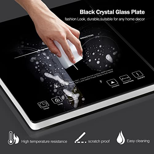 Double Induction Cooktop AMZCHEF Induction Cooker 2 Burners, Low Noise