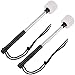 Canomo Pack of 2 Bass Drum Mallet Felt Head Percussion Mallets Timpani Mallets with Stainless Steel Handle, Beige White