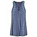 Women Vest Tops,Napoo V-Neck Sleeveless Modal Shirt Tank Tops Blouse T-shirt with Bandage (S, Blue)