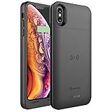 Alpatronix iPhone Xs/X Battery Case, 4200mAh Slim Portable Protective Extended Charger Cover with Qi Wireless Charging Compatible with iPhone Xs & iPhone X (5.8 inch) BXX - (Black)