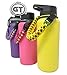 One MissionX Paracord Handle & Protective Bottom Silicone Boot Cover Set - Compatible with Hydro Flask 32 & 40 oz and Other Similar Stainless Steel Water Bottles (Sun Flower/Yellow)