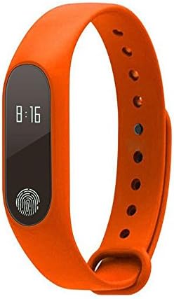 M2 Fitness Tracker Smart Bracelet Wristband 0.42 Inch OLED Screen IP67 Waterproof Support Heart Rate Monitor for Android IOS Smart Phone (Orange)
