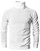 Ohoo Mens Slim Fit Long Sleeve Turtleneck Mixed Ribbed Hem Pullover Sweater