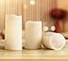 KMSdeco Outdoor Indoor LED Candles - Waterproof Battery Operated candles with Timer - Flickering Amber Yellow Flame Flameless Plastic candles set of 3(4