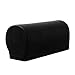 Subrtex Spandex Stretch Fabric Armrest Covers Anti-Slip Furniture Protector Armchair Slipcovers for Recliner Sofa Set of 2（Black）