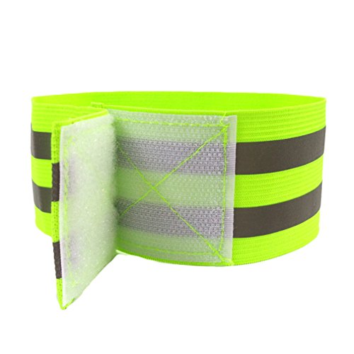 YUNYILAN Reflective Band for Wrist, Arm, Ankle, Leg. High Visibility Reflective Running Gear for Men and Women for Night Running Cycling Walking Bicycle. Safety Reflector Tape Straps (2 Pack)