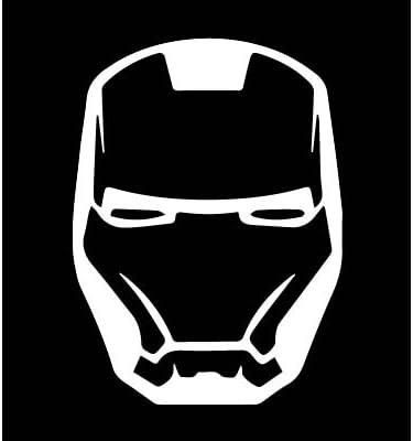 Iron Man Mask Marvel - Car Auto Decal - White