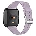 MEFEO Compatible with Fitbit Versa Bands, Slim Soft Silicone Sport Band Thin Narrow Wristband Replacement Strap for Fitbit Versa/Versa 2/Versa Lite Edition Women Men (Purple Gray, Small)