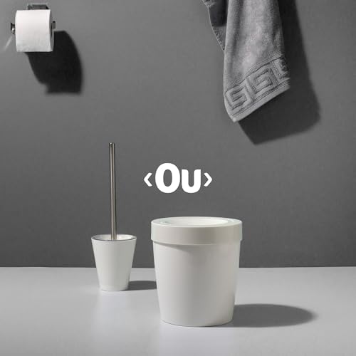 Ou Kit Lixeira 6L e Escova Sanitária Bege Linha Bold