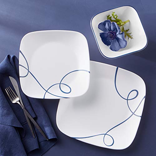 Corelle Service for 6, Chip Resistant Dinnerware Set, 18Piece, Lia