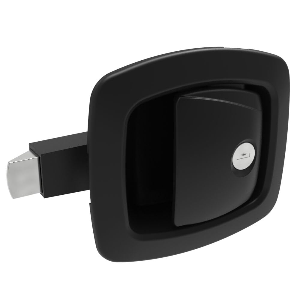 Photo 1 of Southco R3-20-350-50 Push-to-Close Latch, CH 751 Key (2 Keys Included), Zinc Alloy, Powder Coat, Black