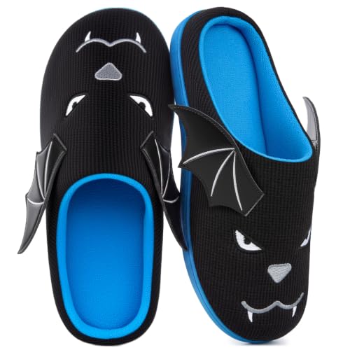 VeraCosy Mens Two-tone Slippers Bat Shadow