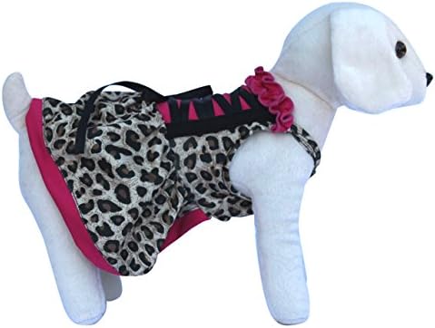 UP-Collection Leopard and Pink Corset Dog Dress, Large