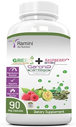 RASPBERRY KETONES WITH GREEN COFFEE BEAN AND GARCINIA CAMBOGIA - 90 VEG CAPSULES