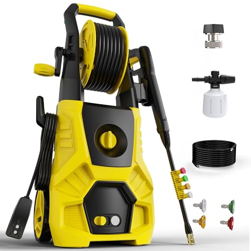 DECOKTOOL Pressure Washer 5000PSI 3.0GPM Power Washer with 4 Nozzles, Foam Cannon for Cleaning Cars, Driveways, Patios (Yellow) by DECOKTOOL - Used condition - CA$125.99