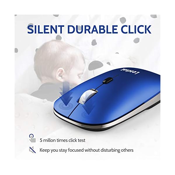 Wireless Mouse for Laptop Silent Cordless 2.4G USB Slim Mouse Wireless Optical Ambidextrous Computer Mobile Mouse…