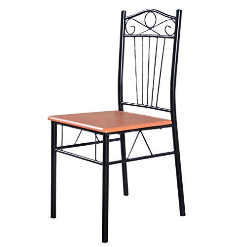 Tangkula Steel Frame Dining Set Table and Chairs Kitchen ...
