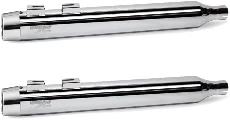 RC Components Chrome Blitz 4.0" Slip on Mufflers 2017 and Newer Harley-Davidson Touring Models - RCX117C-04C