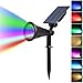 T-SUN Solar Spotlights 7 LED Outdoor Color Changing Landscape Lights Auto On/Off Solar Lights Security Light for Patio, Yard, Garden, Driveway, Pool Area(1 Pack）
