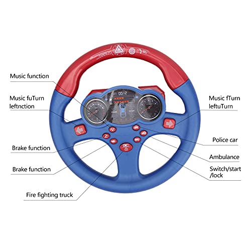 Janzoom Fake Steering Wheel, Sound and Light Effect Exercise Motor
