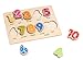 Classic Numbers Solid Wooden Puzzle for Toddlers, Preschool Age w/ Colorful Wood Pieces & Shape Cut-Outs in Board. Simple Educational & Sensory Learning for 1, 2 & 3 Year Olds