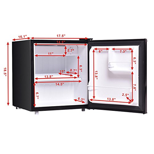 COSTWAY Compact Refrigerator and Freezer With Single Door Cooler Fridge,1.7 Cubic Feet,Unit
