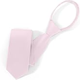 UETLRO Pre Tied Adjustable Black Zipper Ties for Men 3.15" (8CM) Womens Solid Color Necktie
