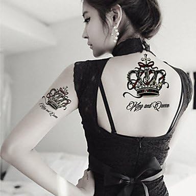 HJLWST Sexy Queen Noble Personality Crown Tattoo Stickers Temporary Tattoos(1 pc)