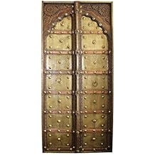Mogul Interior Antique Indian Brass Copper Iron Architectural Doors Unique Earthing Design