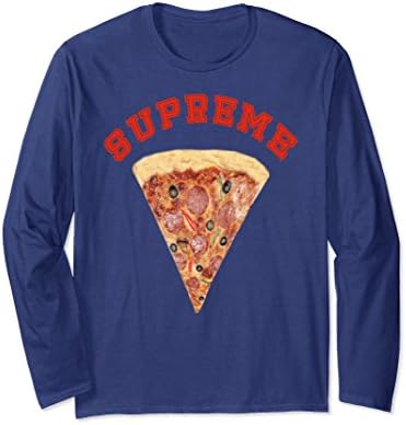 Unisex "Supreme Pizza" funny graphic design T-shirt Medium Navy
