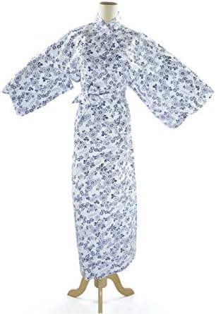 WT Kimono Spa Robe [Japanese Ryokan Yukata nightgown] Cotton Bathrobe (M, W10)