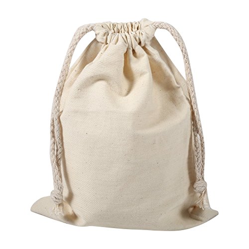 Pack of 2 Cotton Muslin Produce Storage Bags with Drawstring，Bags with Cord in For Bags from Storage Bag in Cotton Normal For Domestic Use 15 * 20cm
