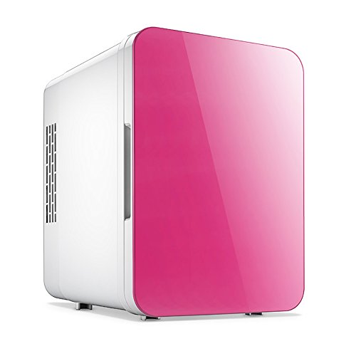 DULPLAY White Mini Compact Refrigerator,Electric Cooler Cooler&warmer4 Liter Capacity 220v & 12v Power Mini Fridge-pink 25x24x18cm(10x9x7inch)