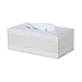 KINGFOM Rectangular PU Leather Facial Tissue Box Napkin Holder for Home Office, Car Automotive Decoration (White Woven Pattern)