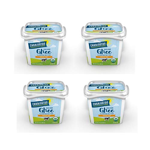 Carrington Farms Organic Ghee Clarified Butter Grass fed Gluten Free, 12 oz (Pack of 4)