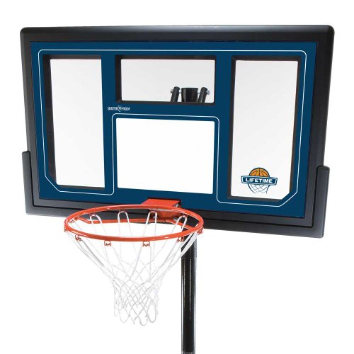 Lifetime 1529 Courtside Height Adjustable Portable Basketball System, 50 Inch Shatterproof Backboard