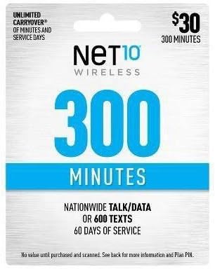 Net10 $30 300 Minutes Prepaid 60 Days Plan