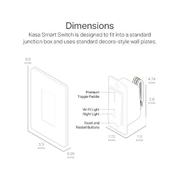 Kasa Smart Light Switch HS200, Single Pole, Needs Neutral Wire, 2.4GHz