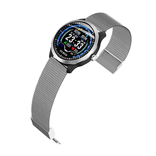 Lisin Smart Watch, N58 1.22Inch ECG Display Blood Pressure Heart Rate Monitor 3D UI Tracker Smart Watch (Silver) - Thumbnail 2