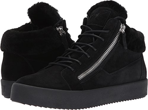 Giuseppe Zanotti Men s May London Mid Top Shearling Sneaker Black Oxford